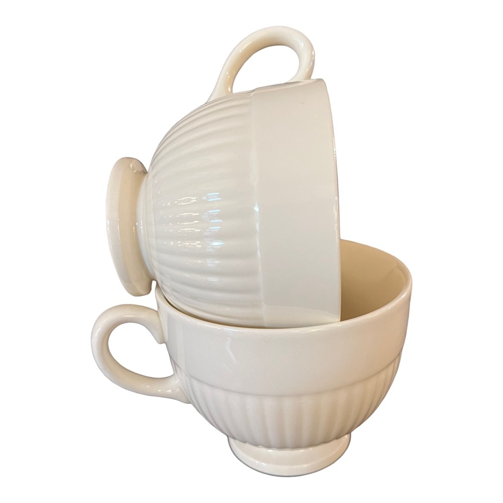 Wedgwood Edme Footed Coffee Tea Cups Fine China set of Two